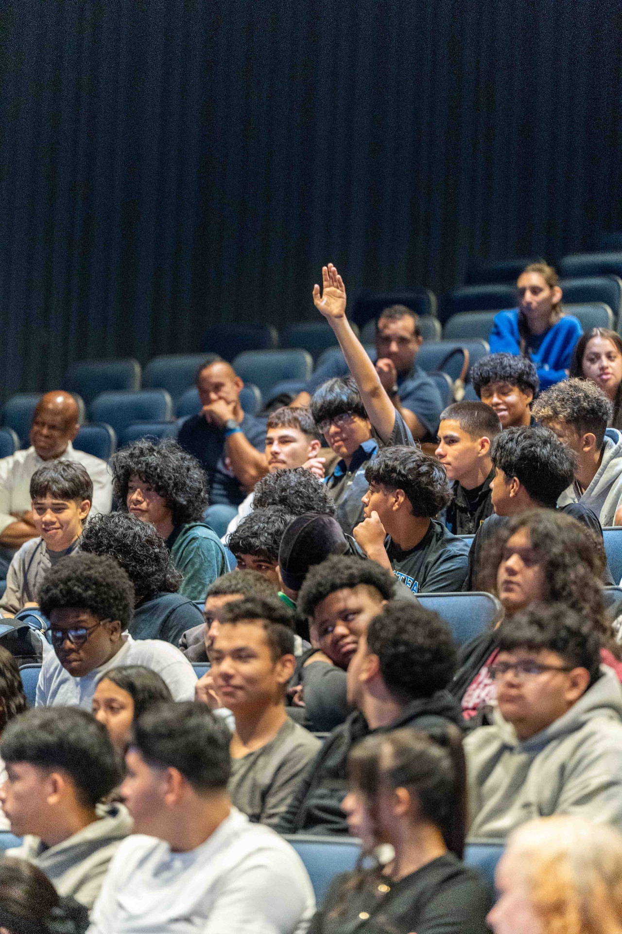 Hempstead High School students seated in the auditorium during the commemoration assembly