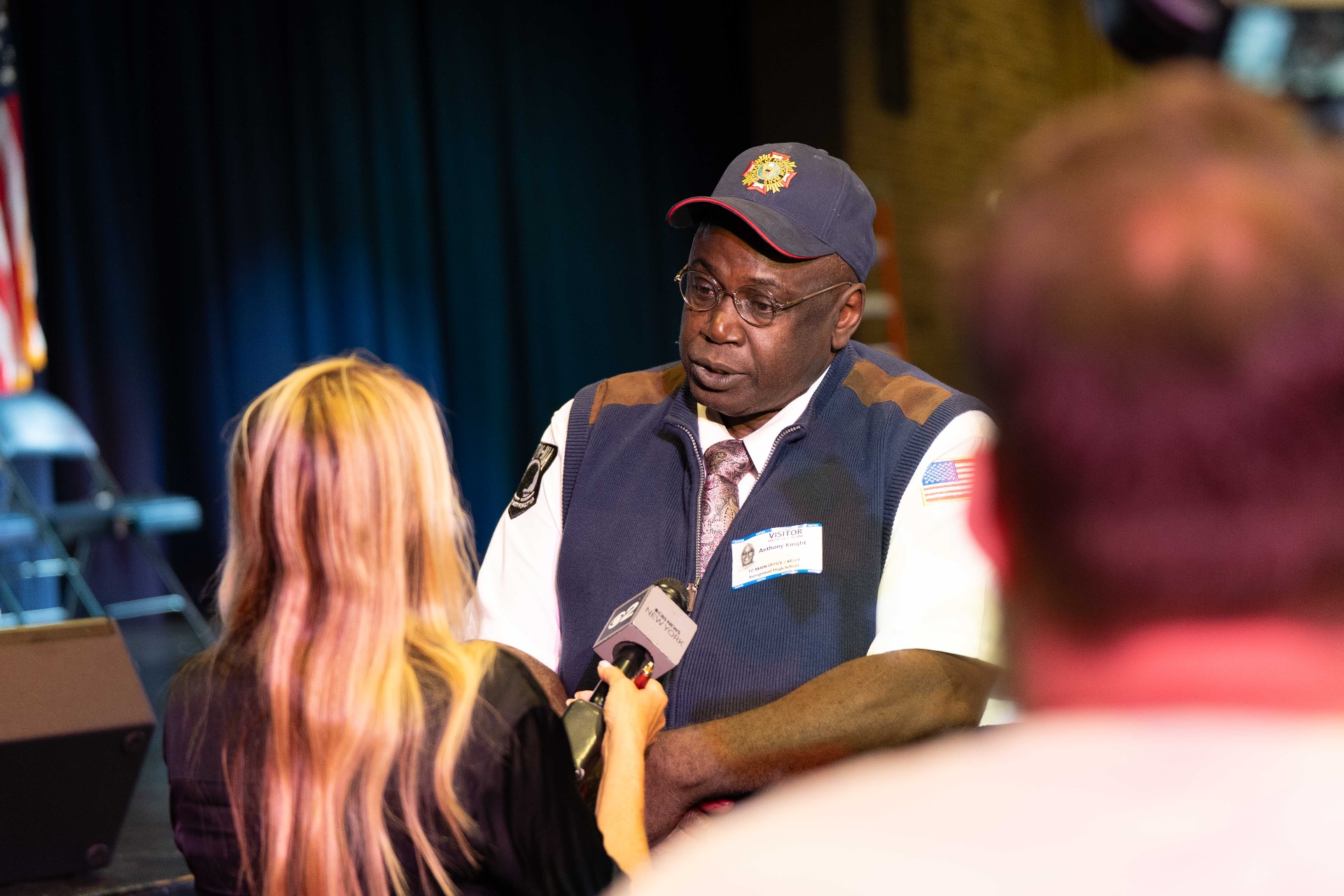 Anthony “AJ” Knight being interviewed by CBS News New York